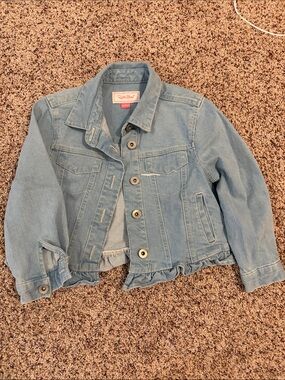 Ruffle Butts Light Blue Ruffle-Hem Denim Jacket